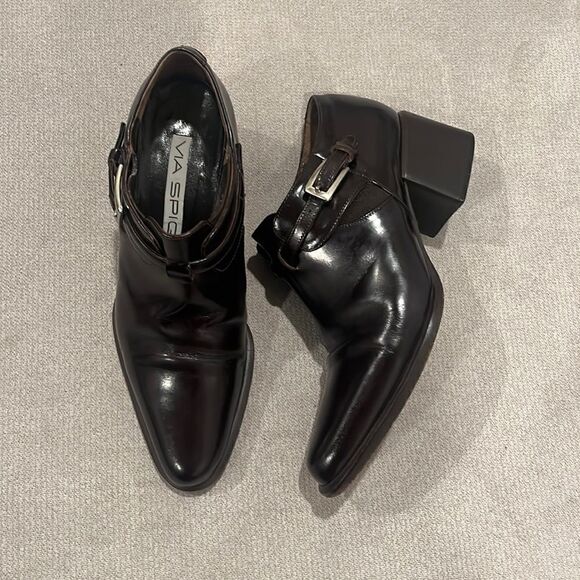 Vintage Via Spiga brown leather 2” heel boots - Picture 1 of 6